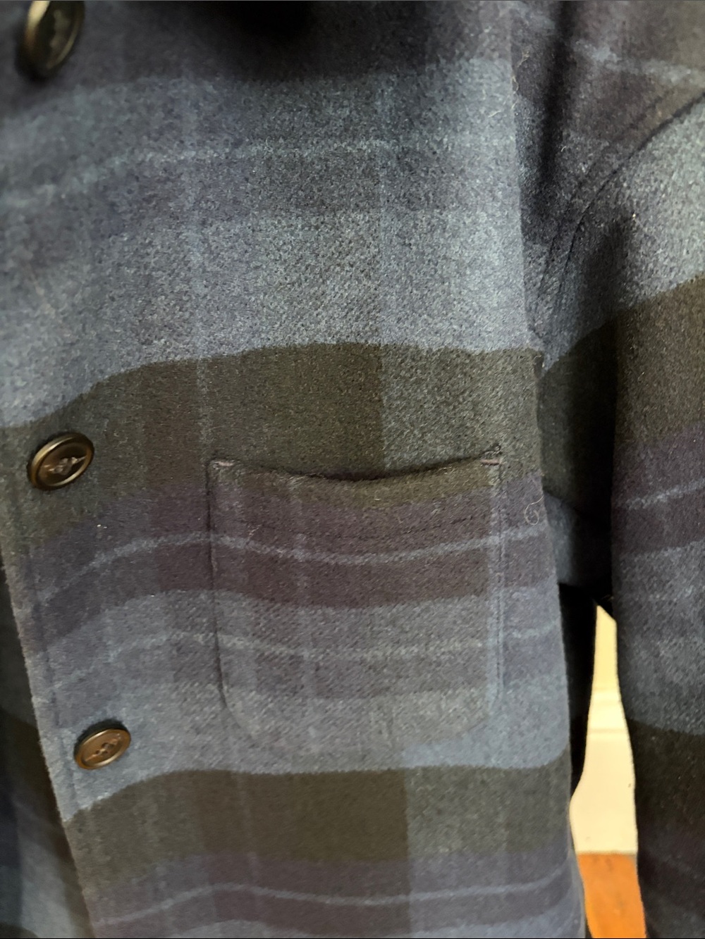 Blue Plaid Button Jacket - Picture 2 of 8